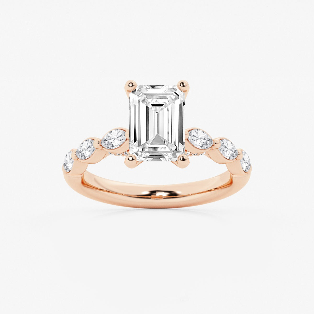 Mila - Floating Side Stones Engagement Ring