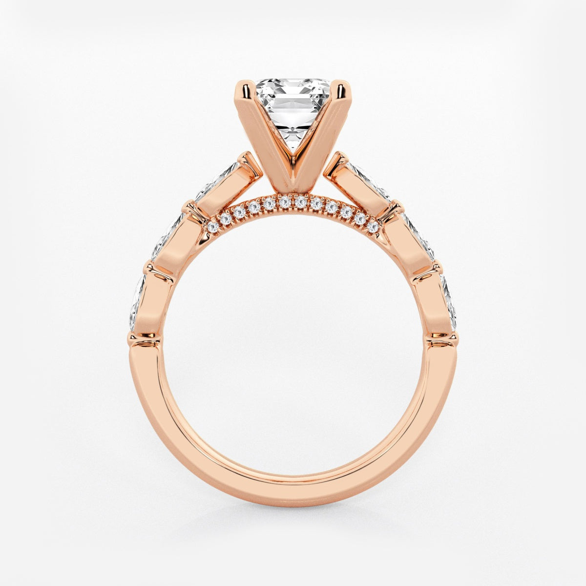 Mila - Floating Side Stones Engagement Ring