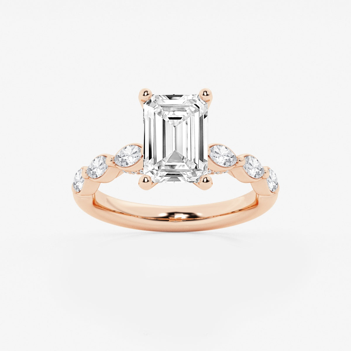 Mila - Floating Side Stones Engagement Ring