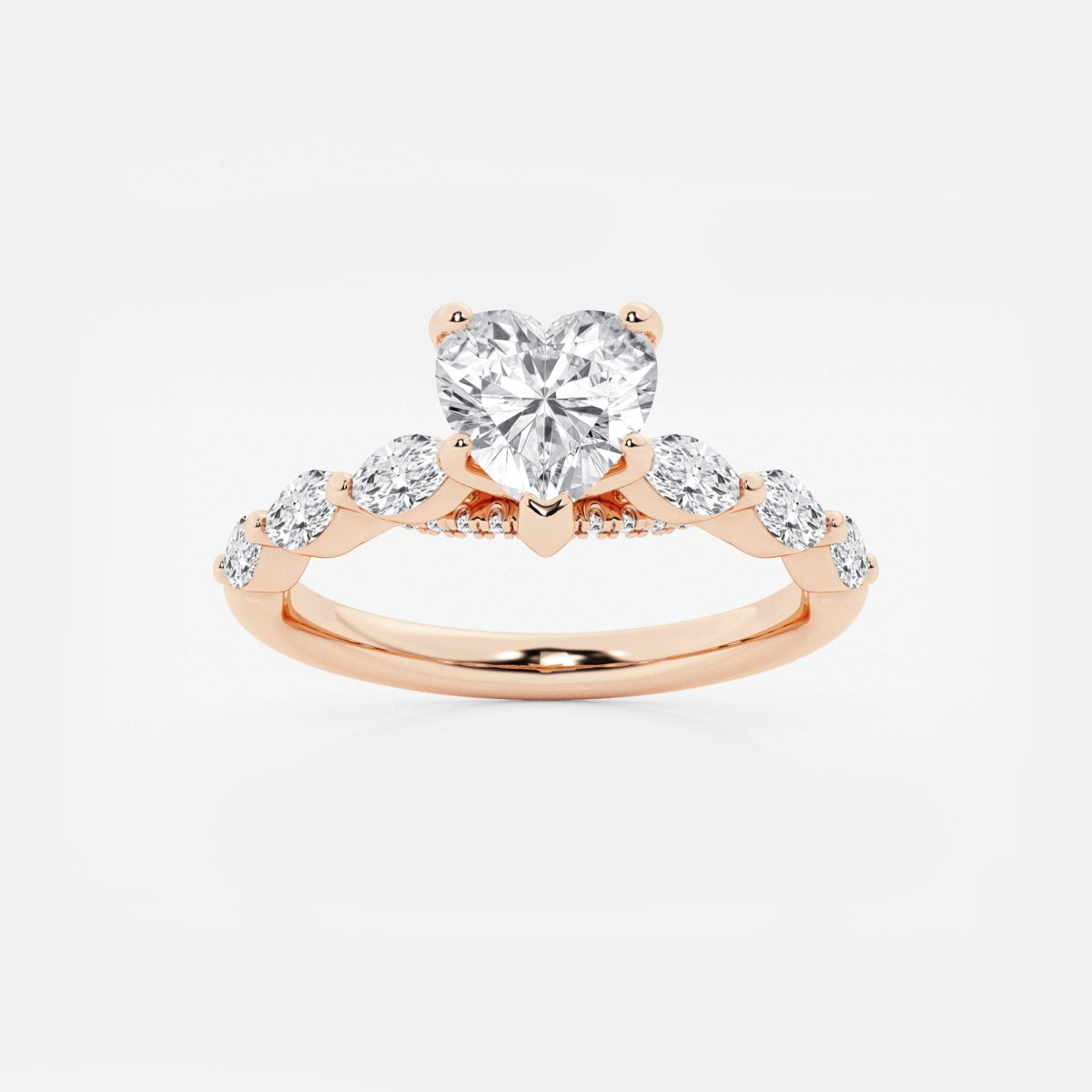 Mila - Floating Side Stones Engagement Ring