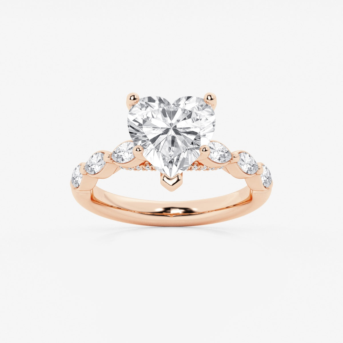 Mila - Floating Side Stones Engagement Ring