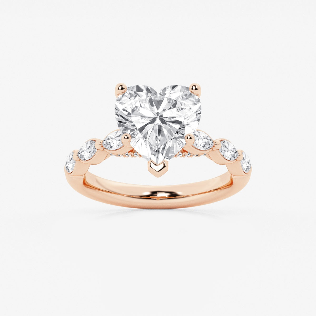 Mila - Floating Side Stones Engagement Ring