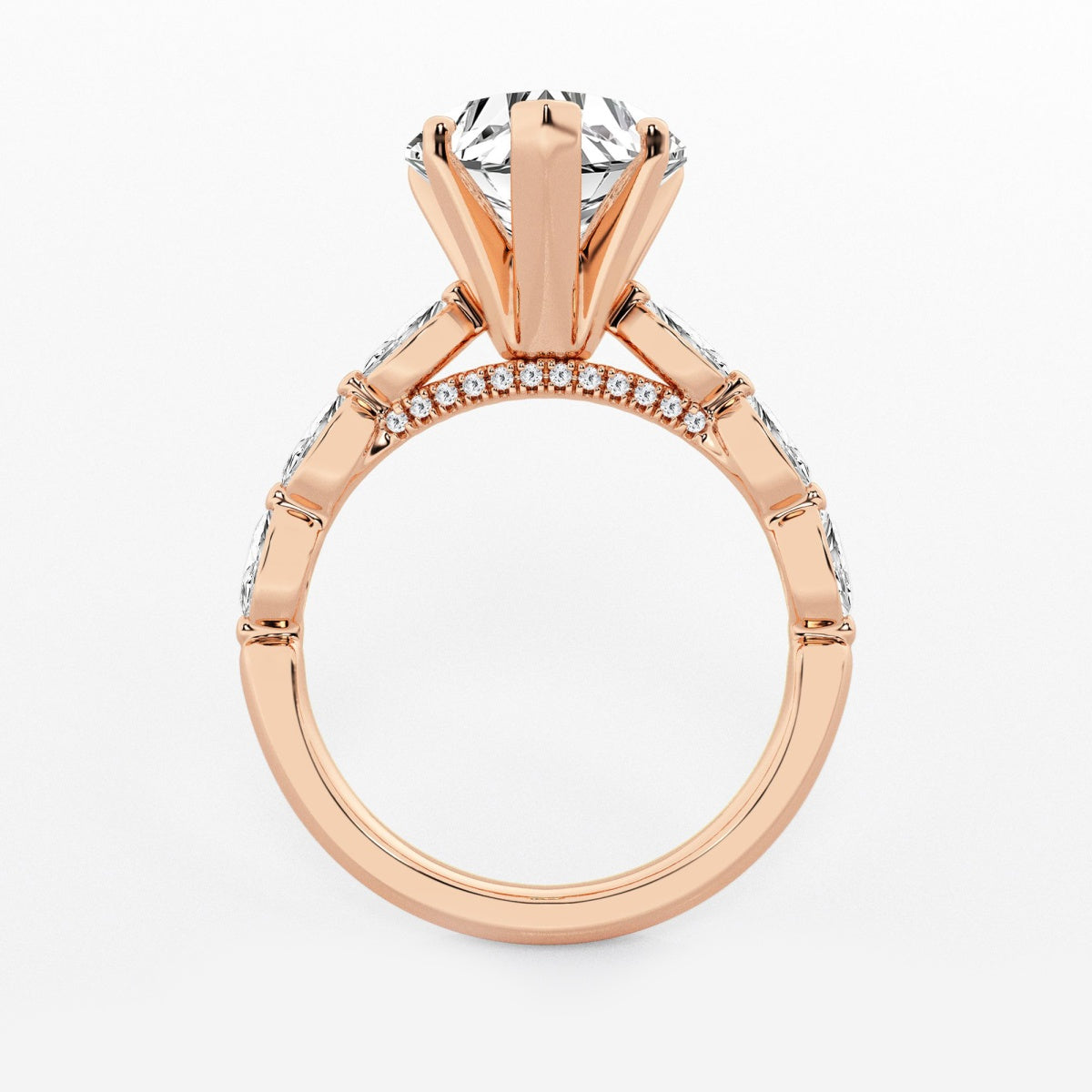 Mila - Floating Side Stones Engagement Ring