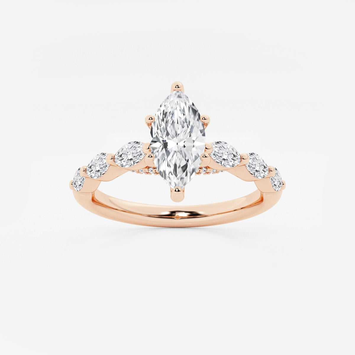 Mila - Floating Side Stones Engagement Ring