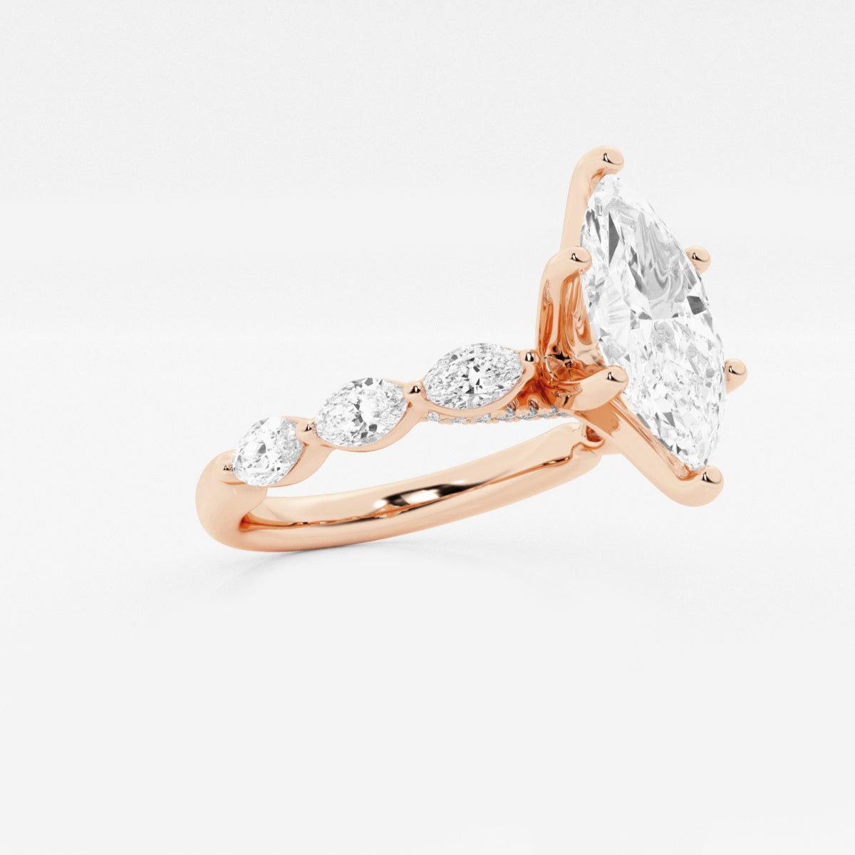 Mila - Floating Side Stones Engagement Ring