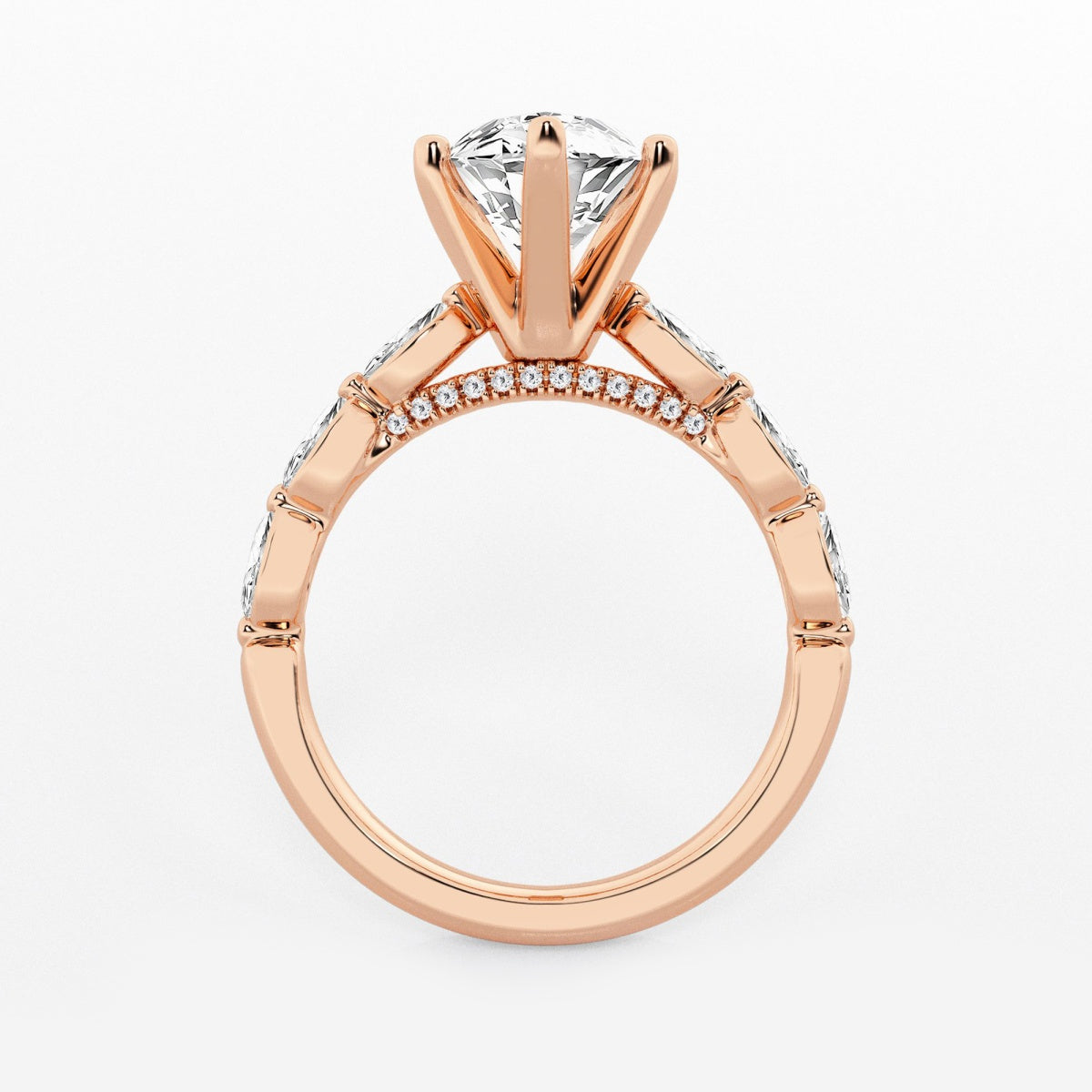 Mila - Floating Side Stones Engagement Ring