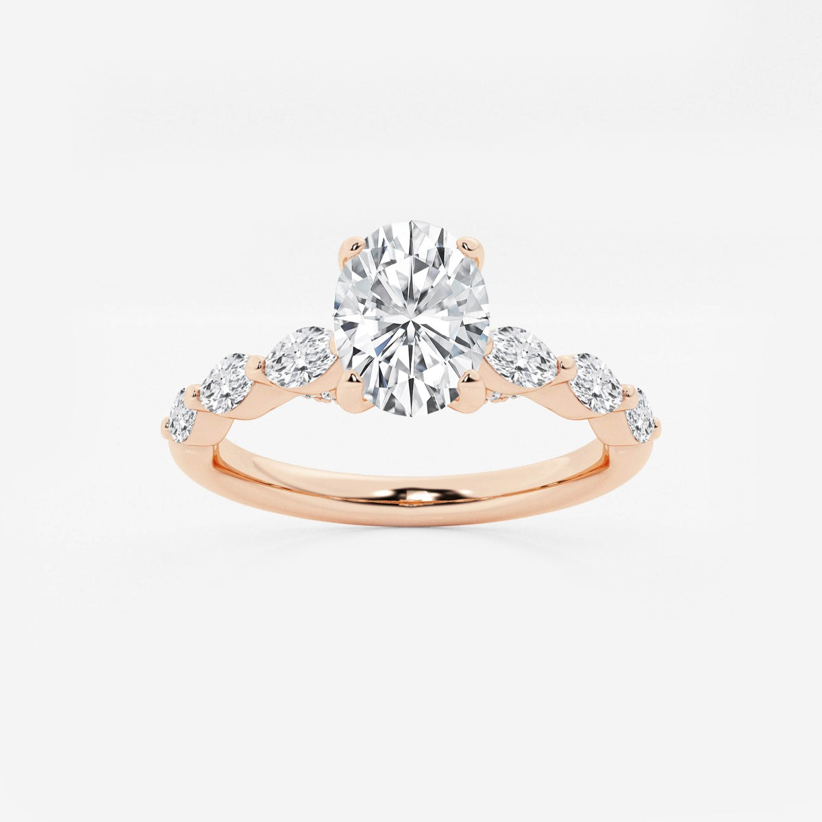 Mila - Floating Side Stones Engagement Ring