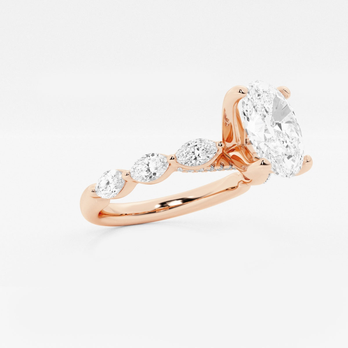 Mila - Floating Side Stones Engagement Ring