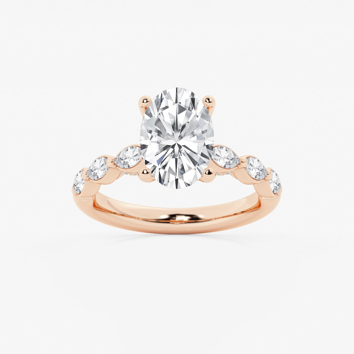 Mila - Floating Side Stones Engagement Ring