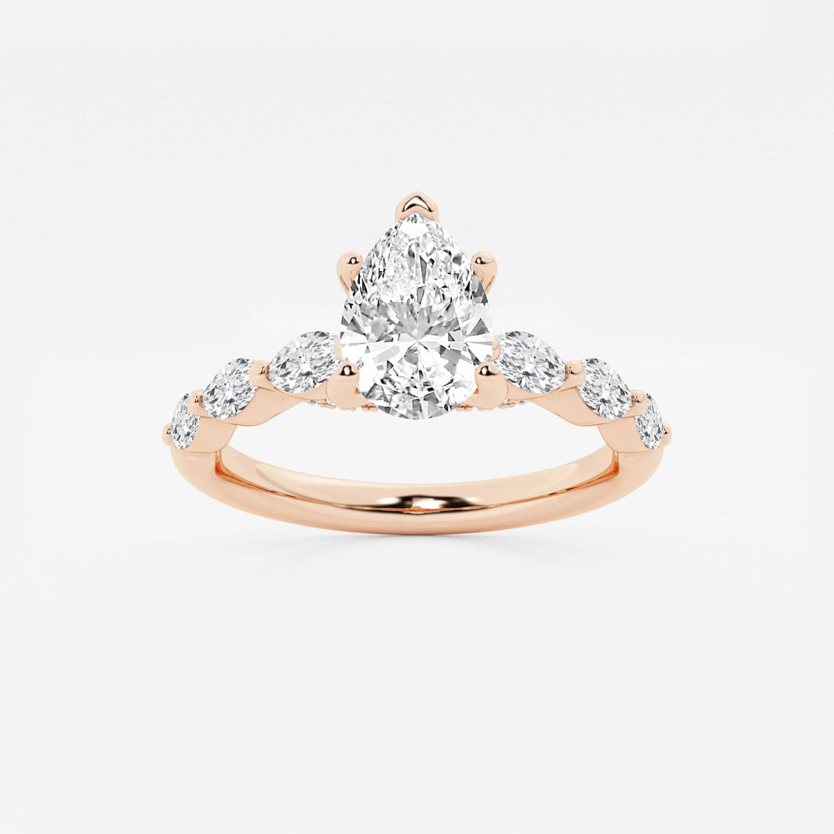 Mila - Floating Side Stones Engagement Ring