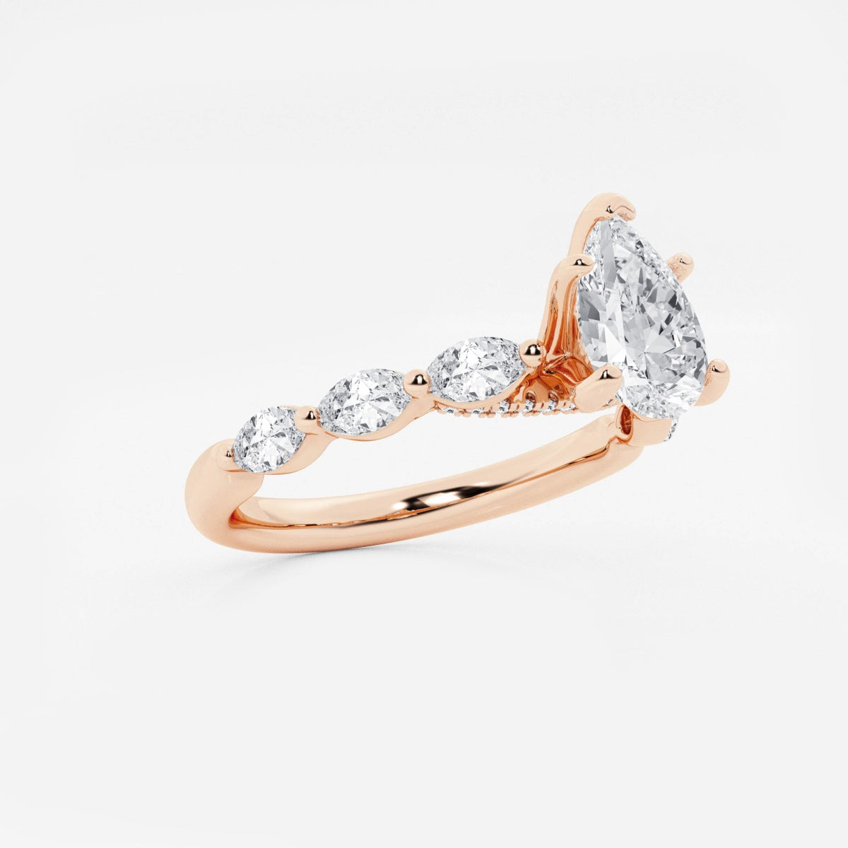 Mila - Floating Side Stones Engagement Ring