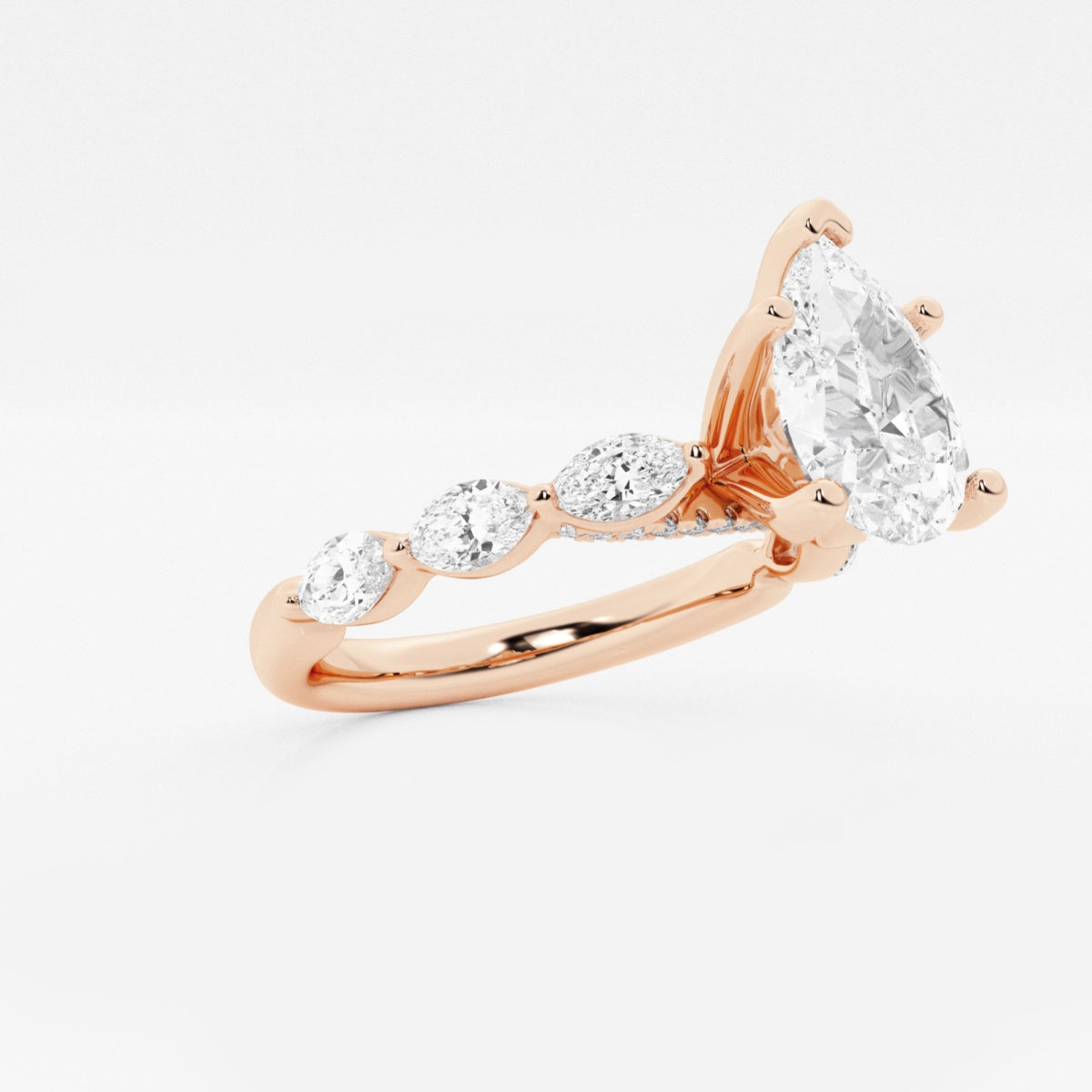 Mila - Floating Side Stones Engagement Ring