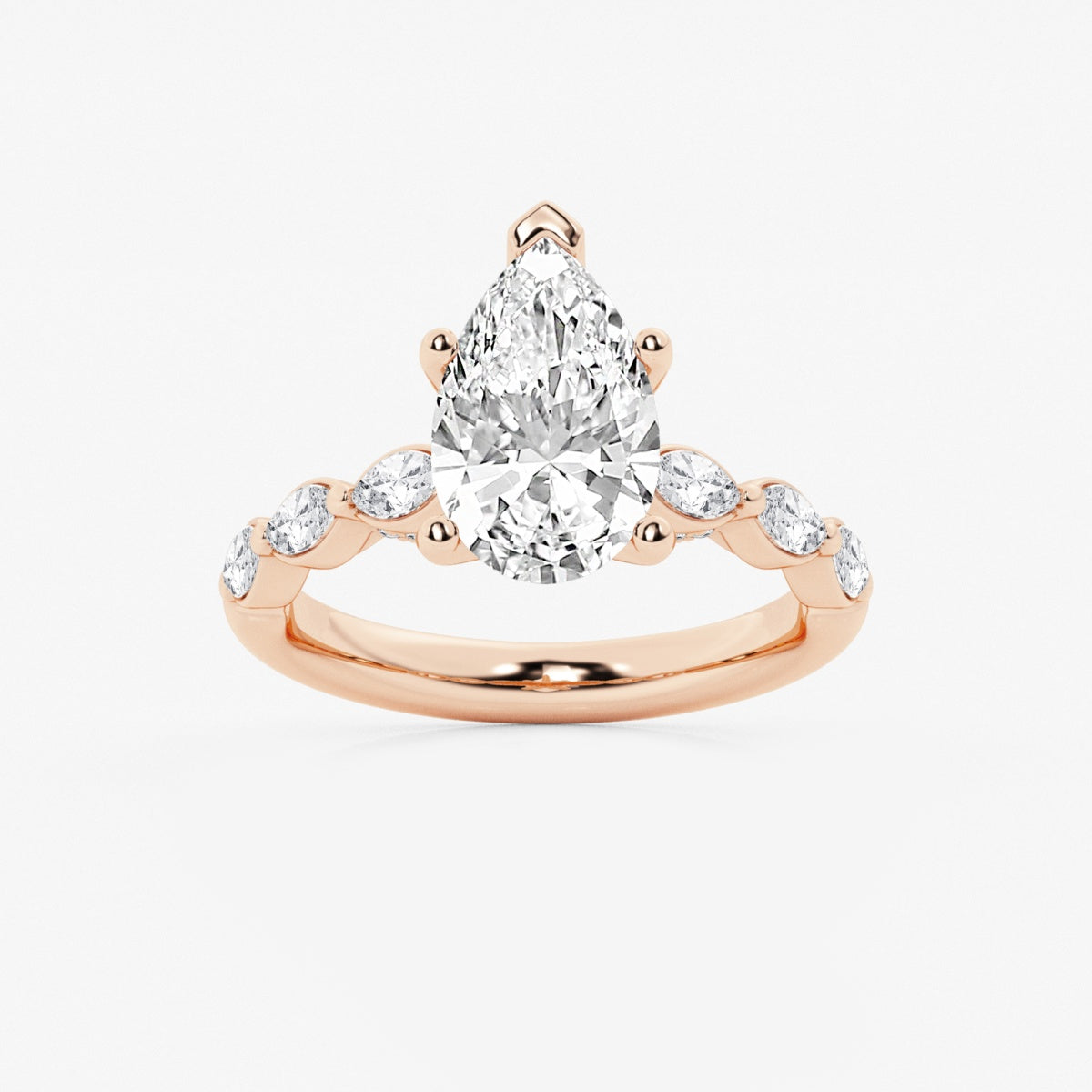 Mila - Floating Side Stones Engagement Ring