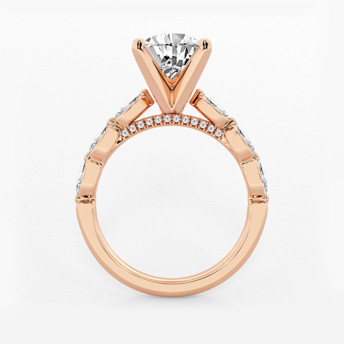 Mila - Floating Side Stones Engagement Ring