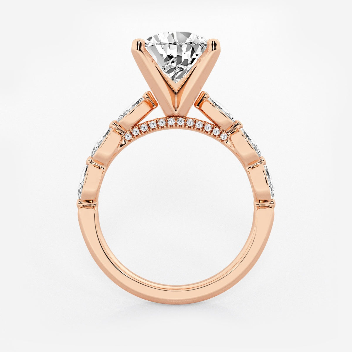 Mila - Floating Side Stones Engagement Ring