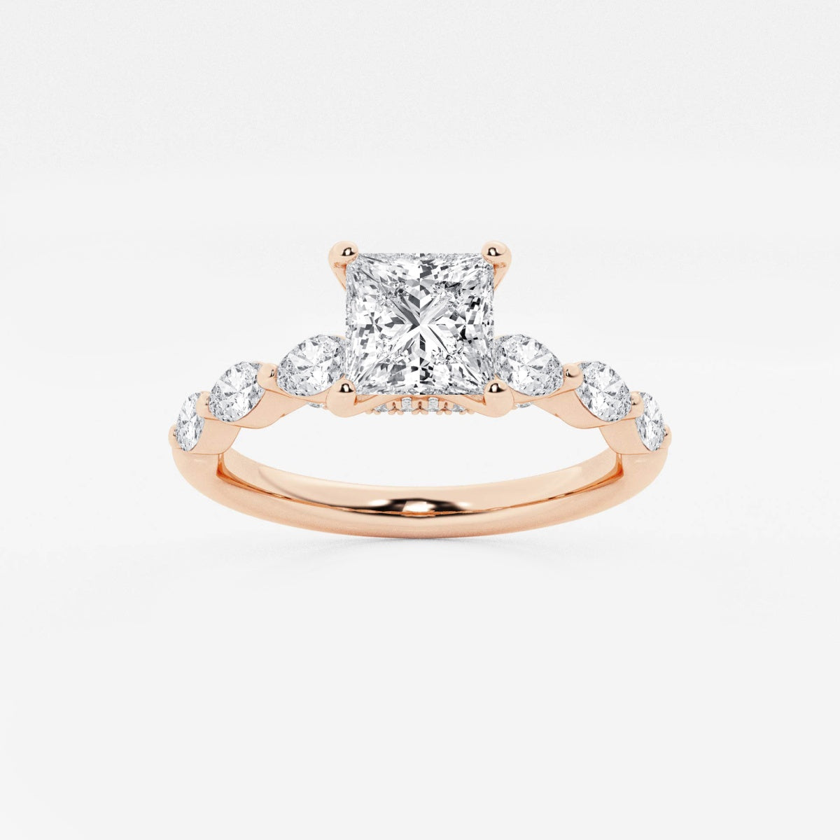 Mila - Floating Side Stones Engagement Ring