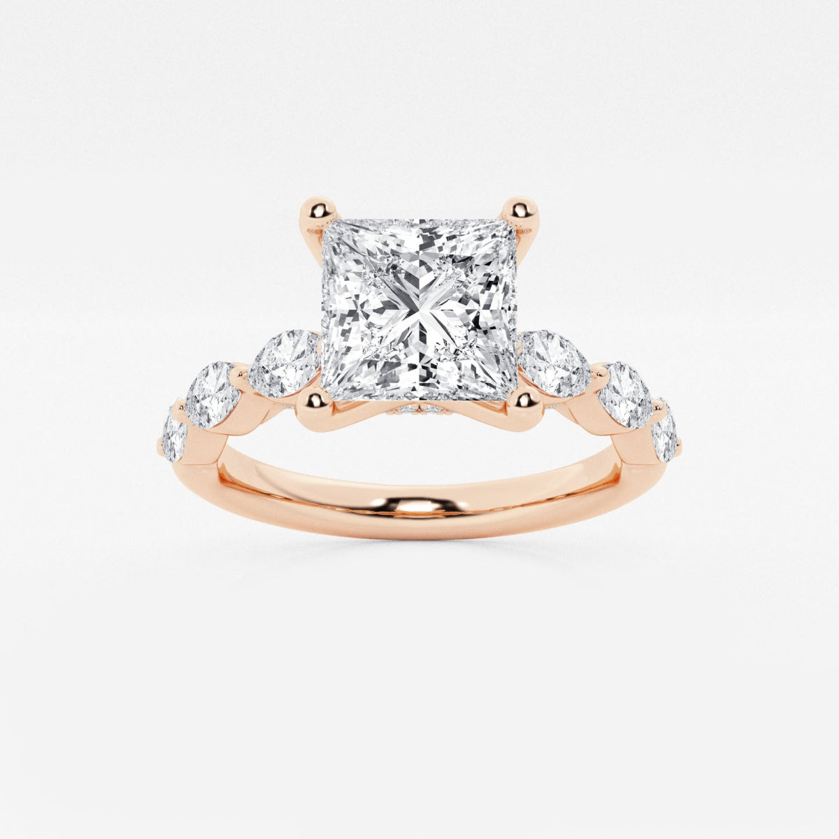 Mila - Floating Side Stones Engagement Ring