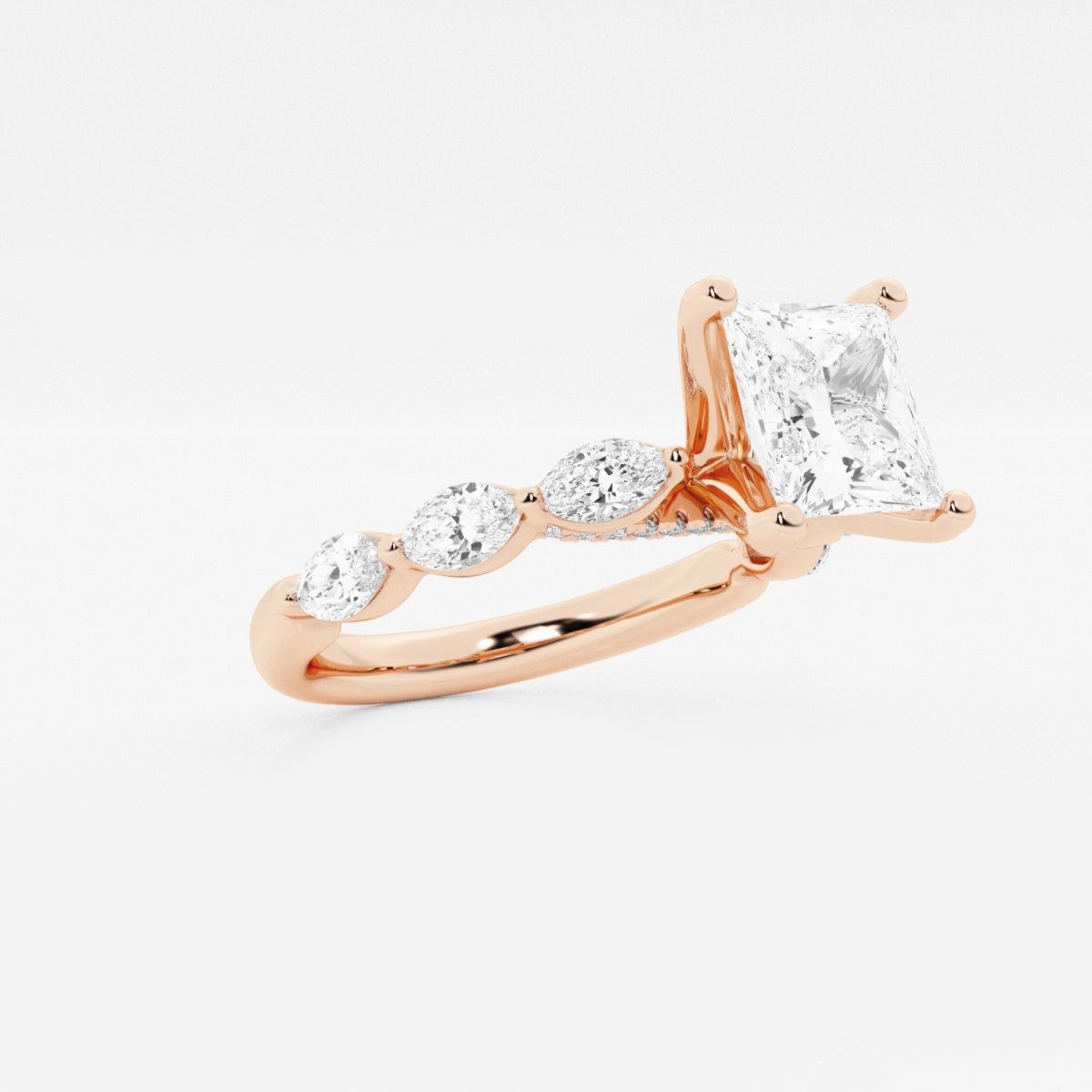 Mila - Floating Side Stones Engagement Ring