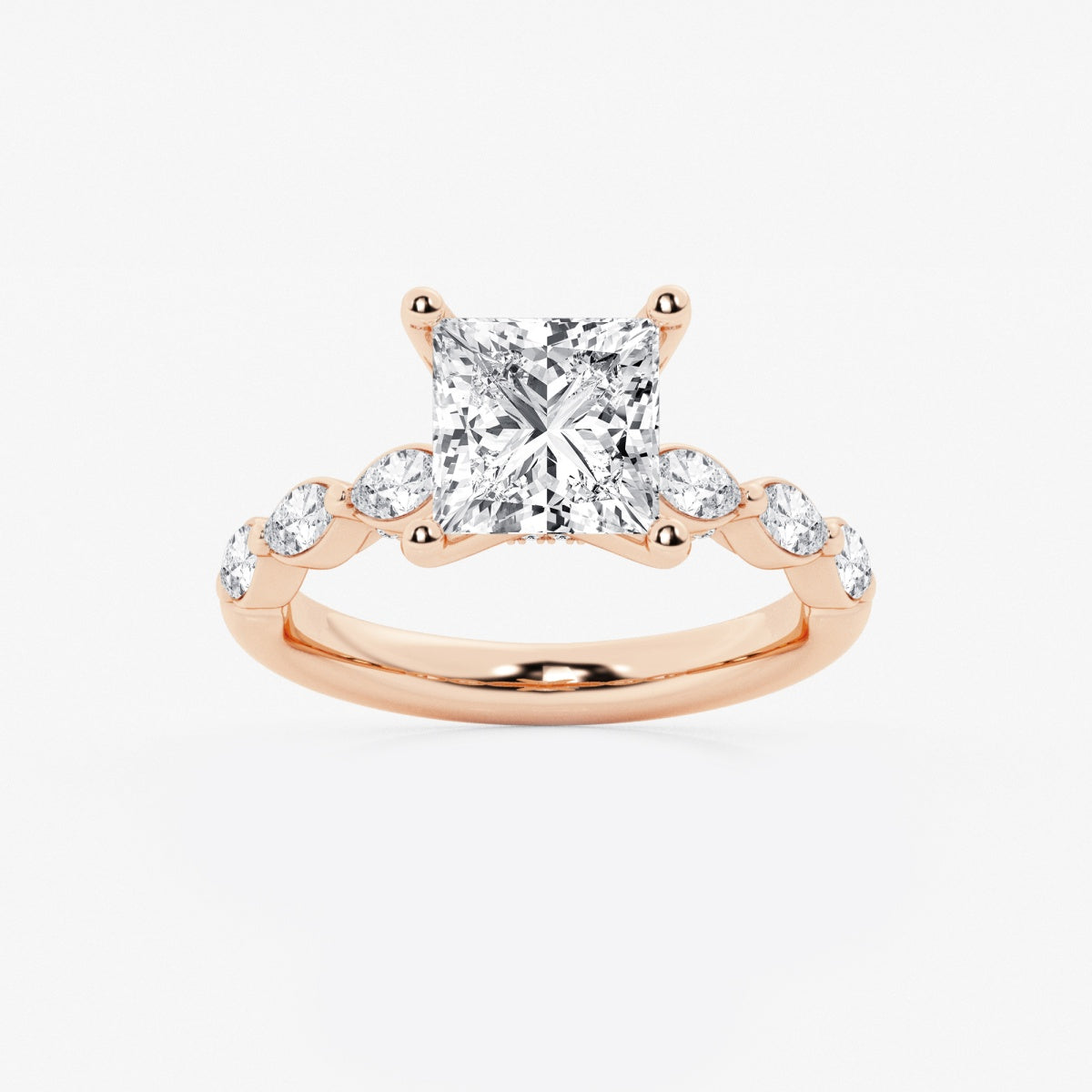 Mila - Floating Side Stones Engagement Ring