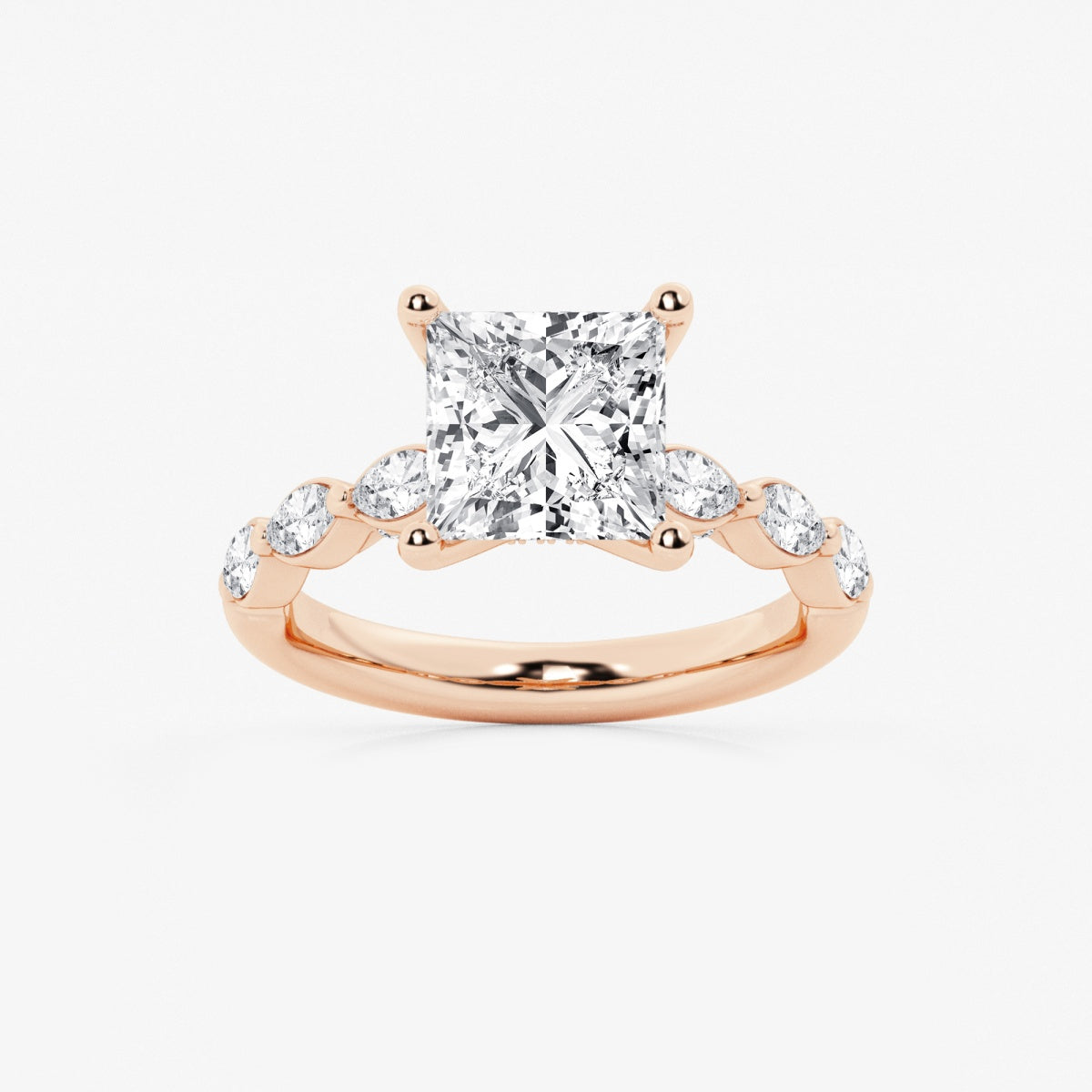 Mila - Floating Side Stones Engagement Ring