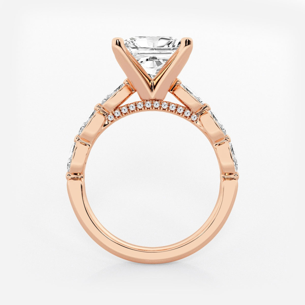 Mila - Floating Side Stones Engagement Ring