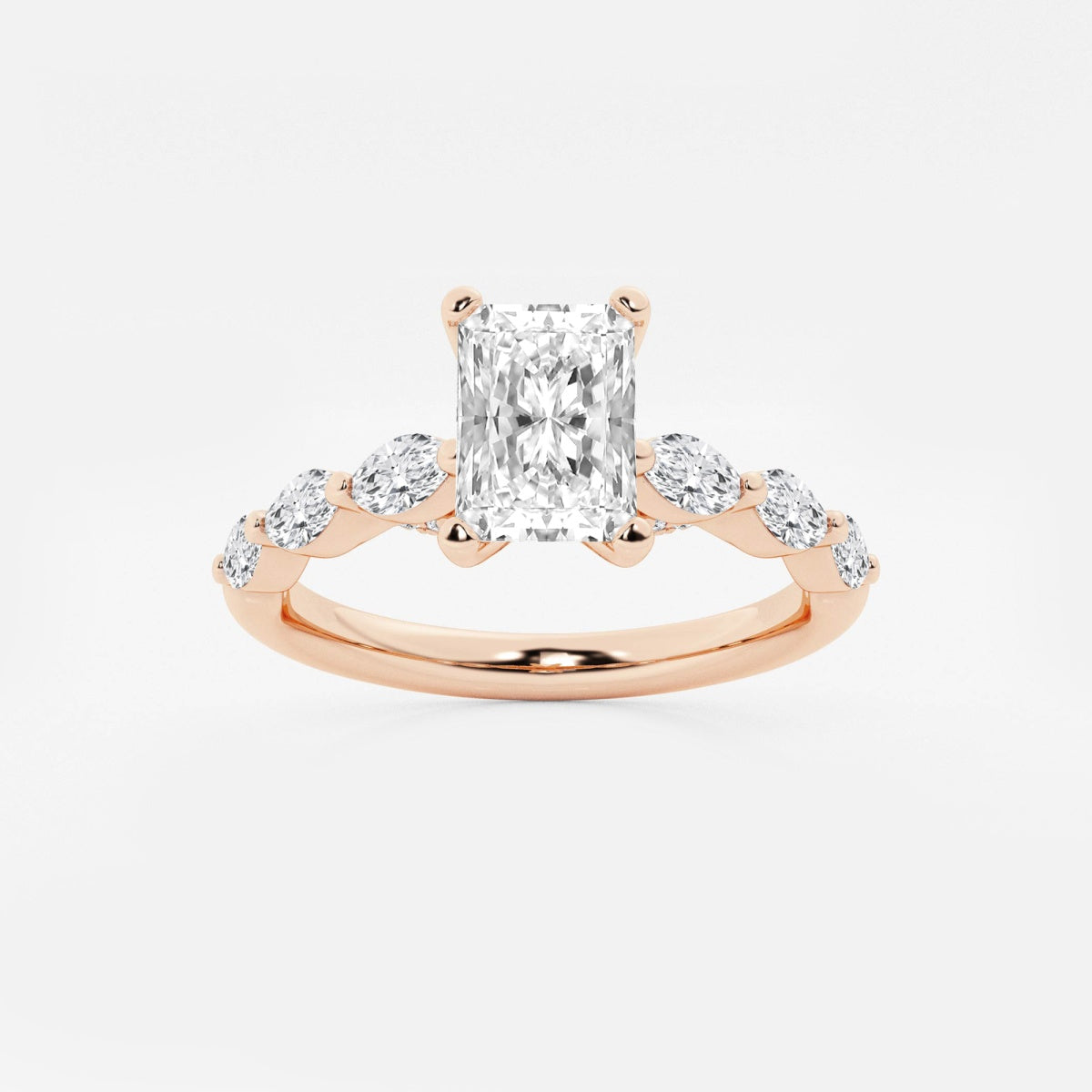 Mila - Floating Side Stones Engagement Ring