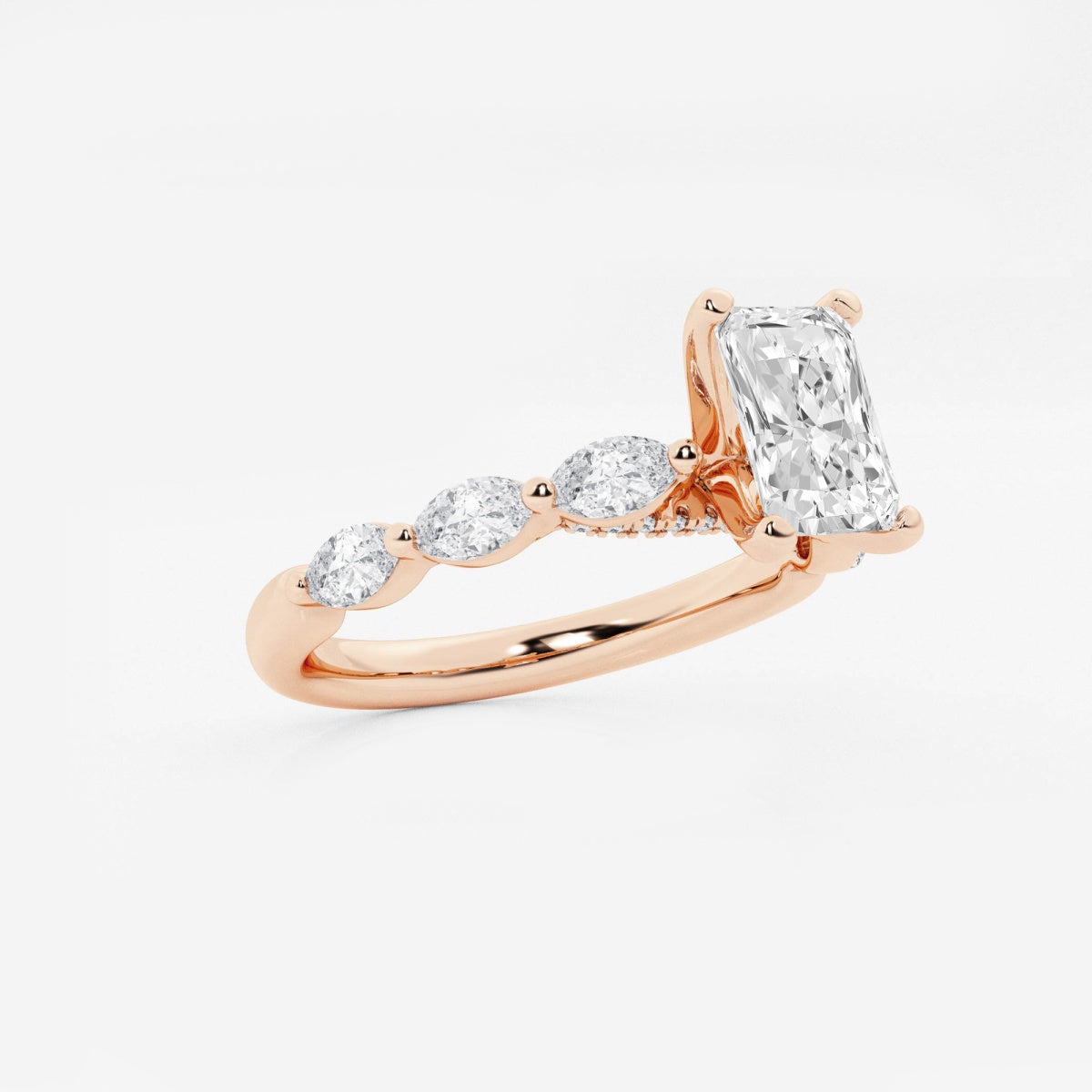 Mila - Floating Side Stones Engagement Ring