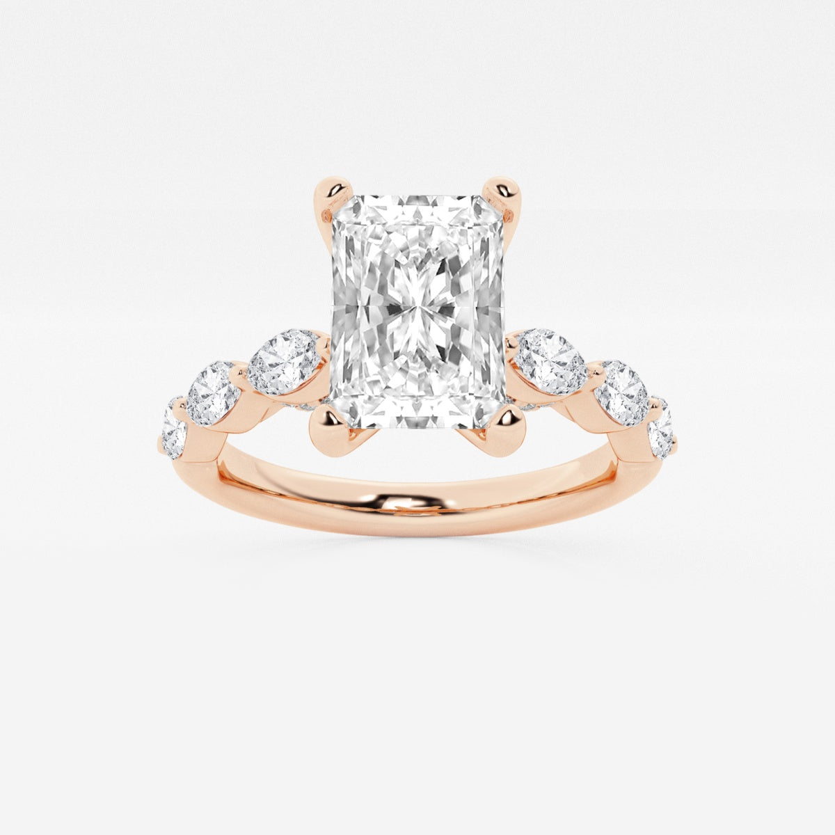 Mila - Floating Side Stones Engagement Ring