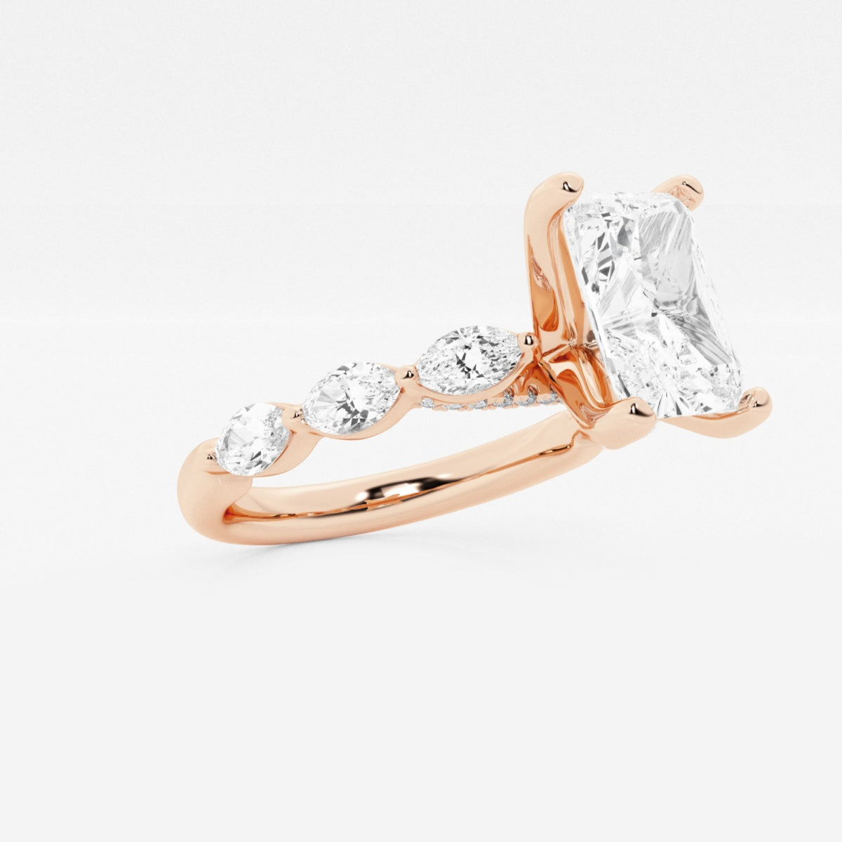 Mila - Floating Side Stones Engagement Ring