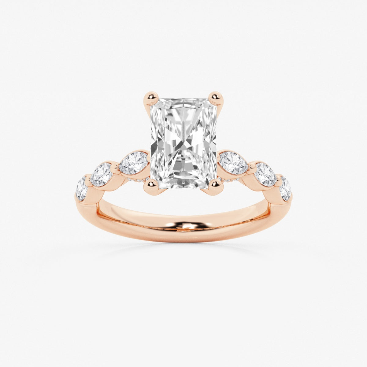 Mila - Floating Side Stones Engagement Ring