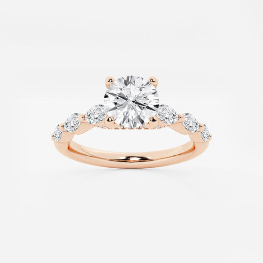 Mila - Floating Side Stones Engagement Ring