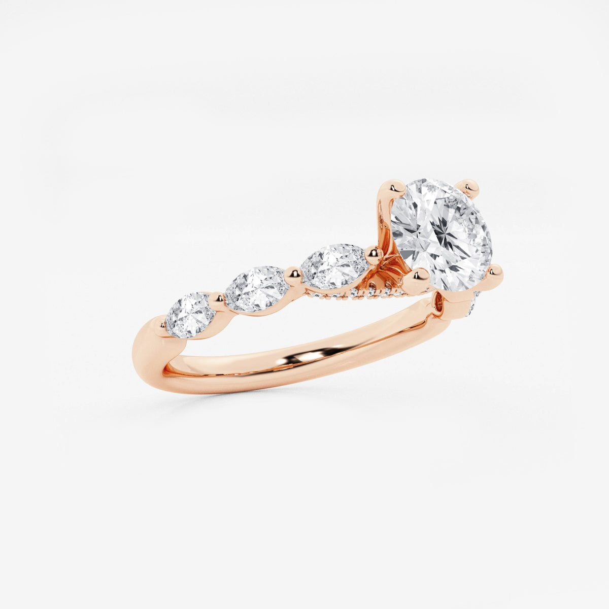 Mila - Floating Side Stones Engagement Ring