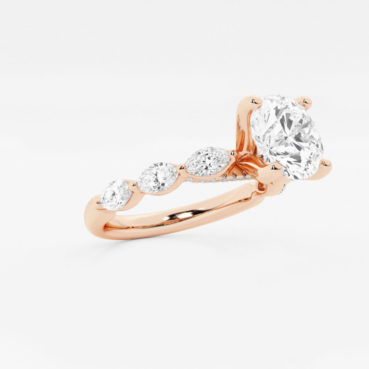 Mila - Floating Side Stones Engagement Ring