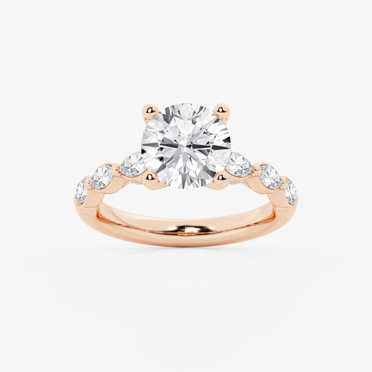 Mila - Floating Side Stones Engagement Ring