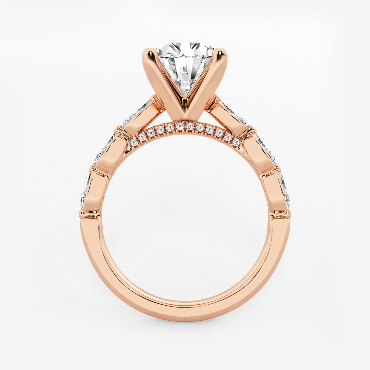 Mila - Floating Side Stones Engagement Ring