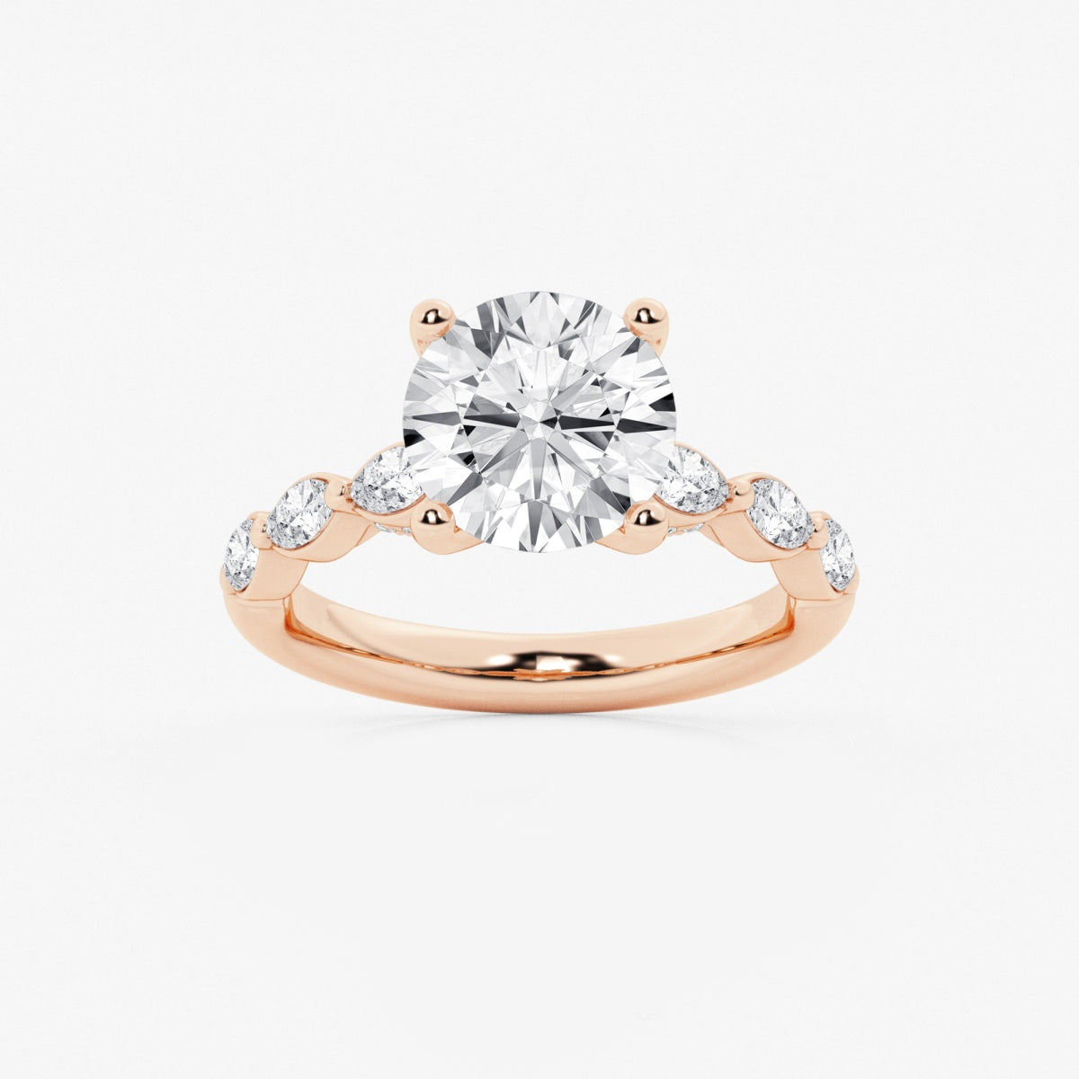 Mila - Floating Side Stones Engagement Ring