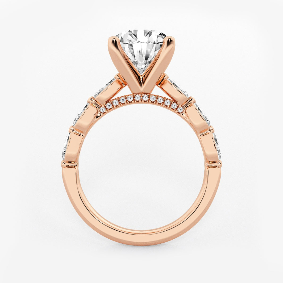 Mila - Floating Side Stones Engagement Ring