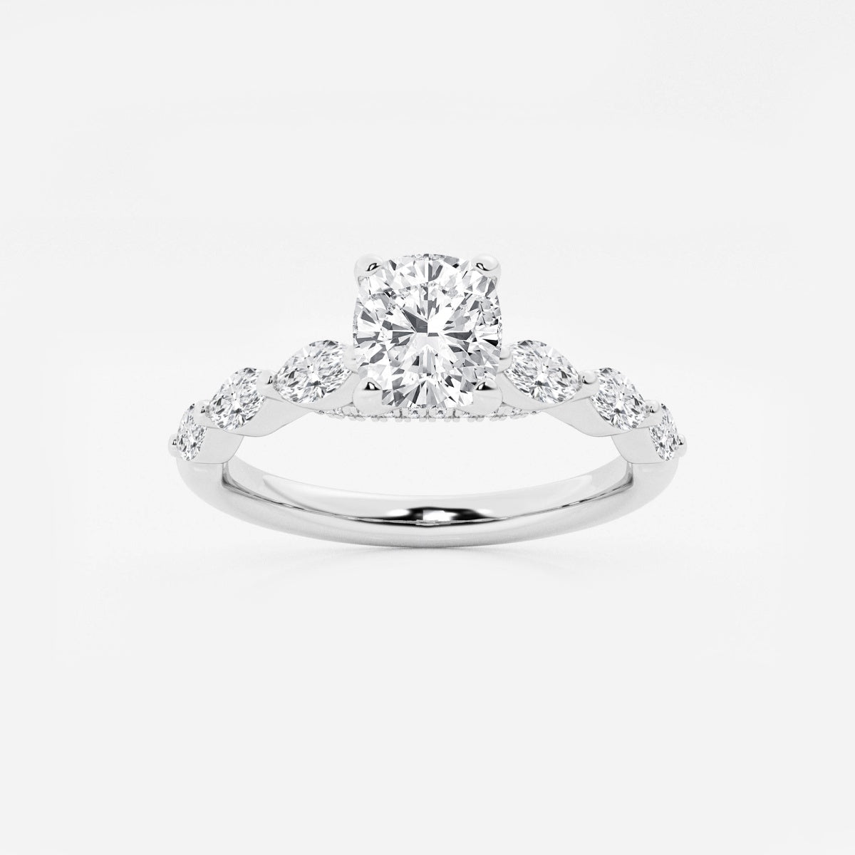 Mila - Floating Side Stones Engagement Ring