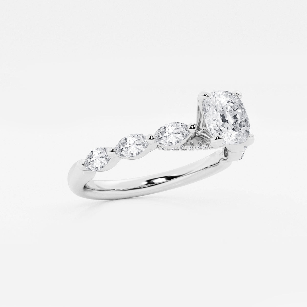 Mila - Floating Side Stones Engagement Ring