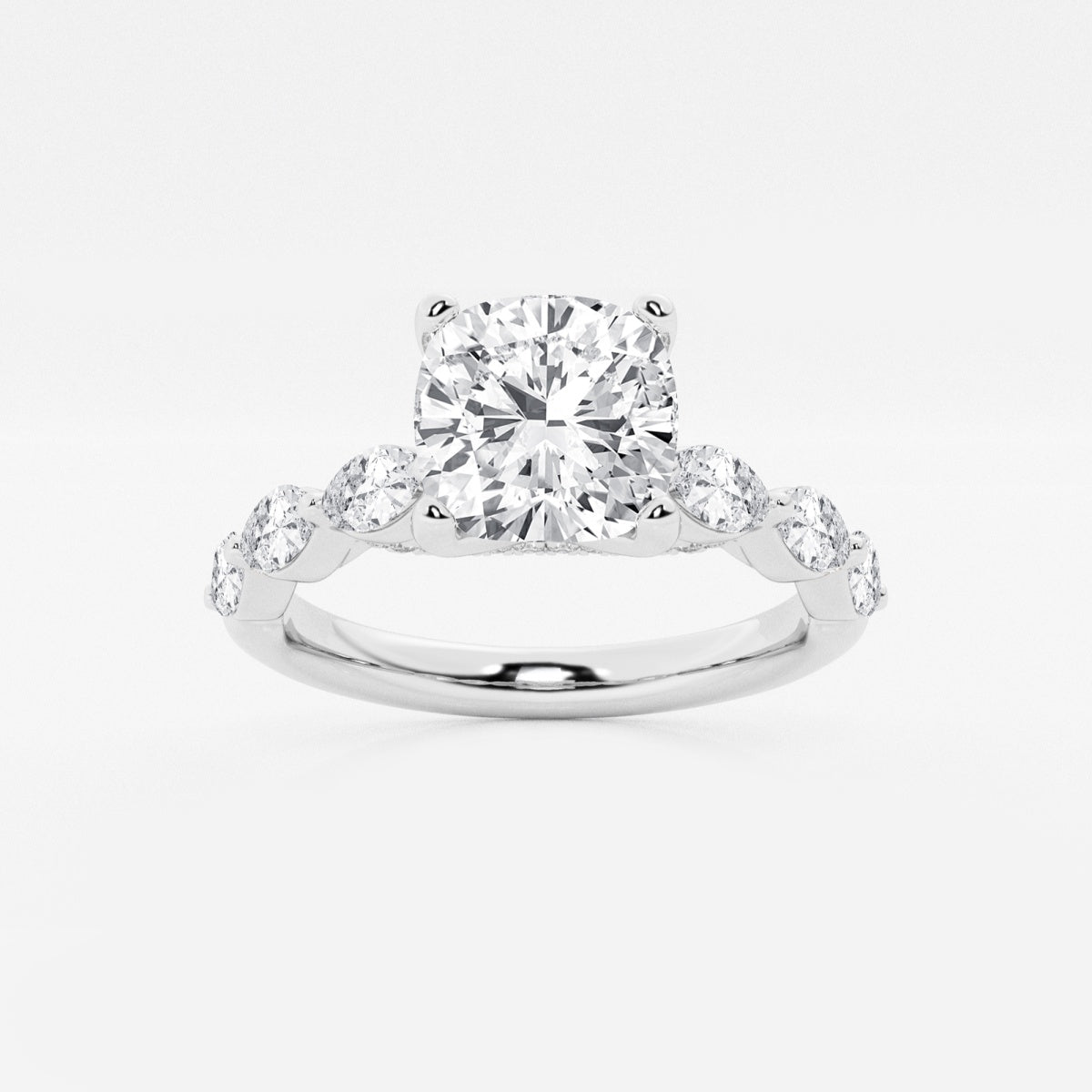 Mila - Floating Side Stones Engagement Ring