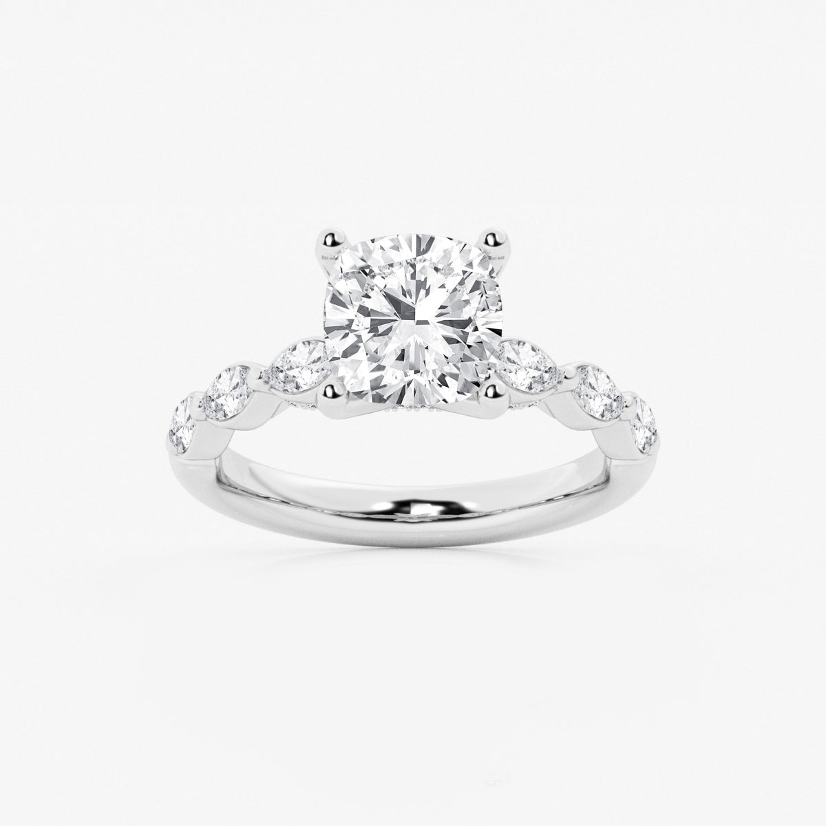 Mila - Floating Side Stones Engagement Ring