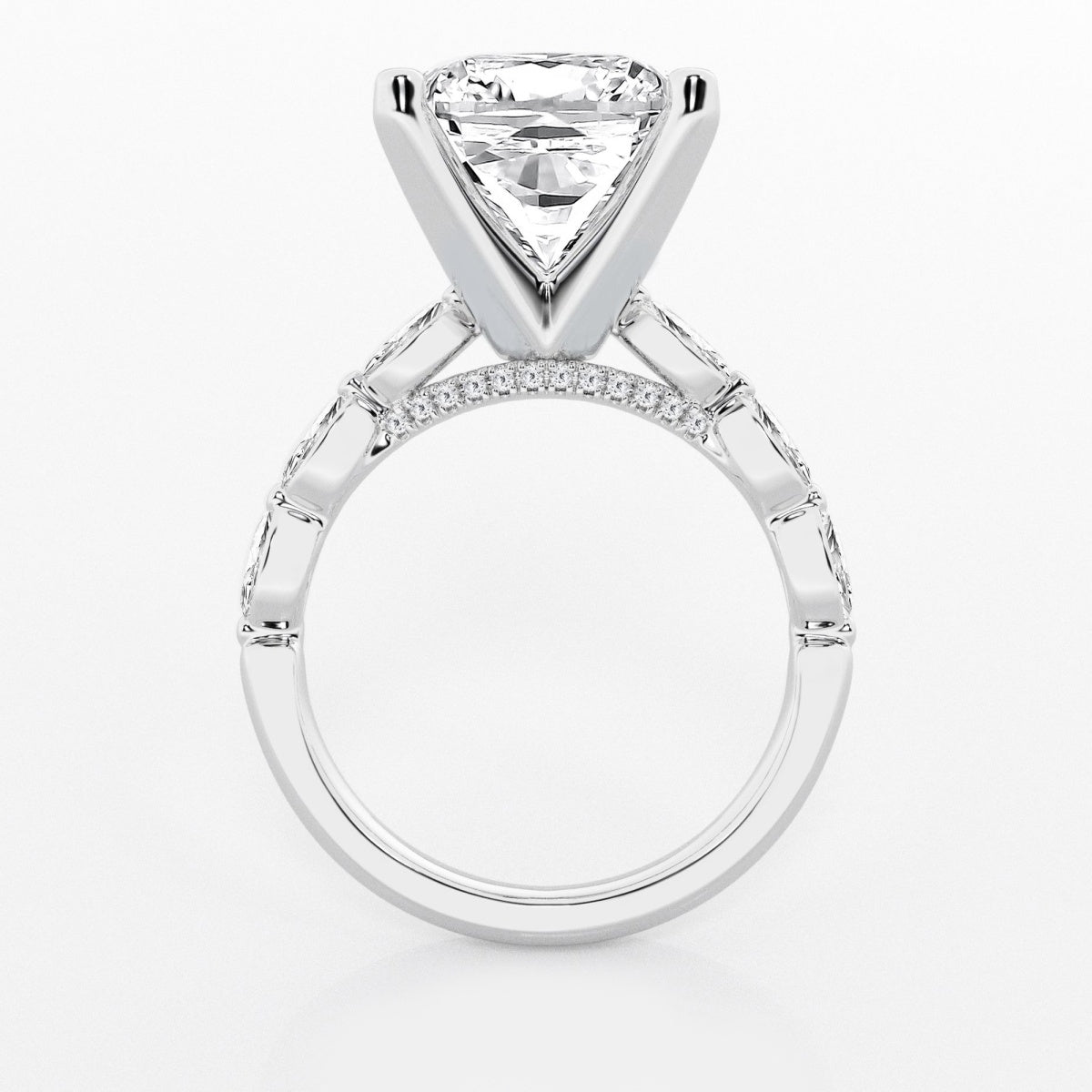 Mila - Floating Side Stones Engagement Ring