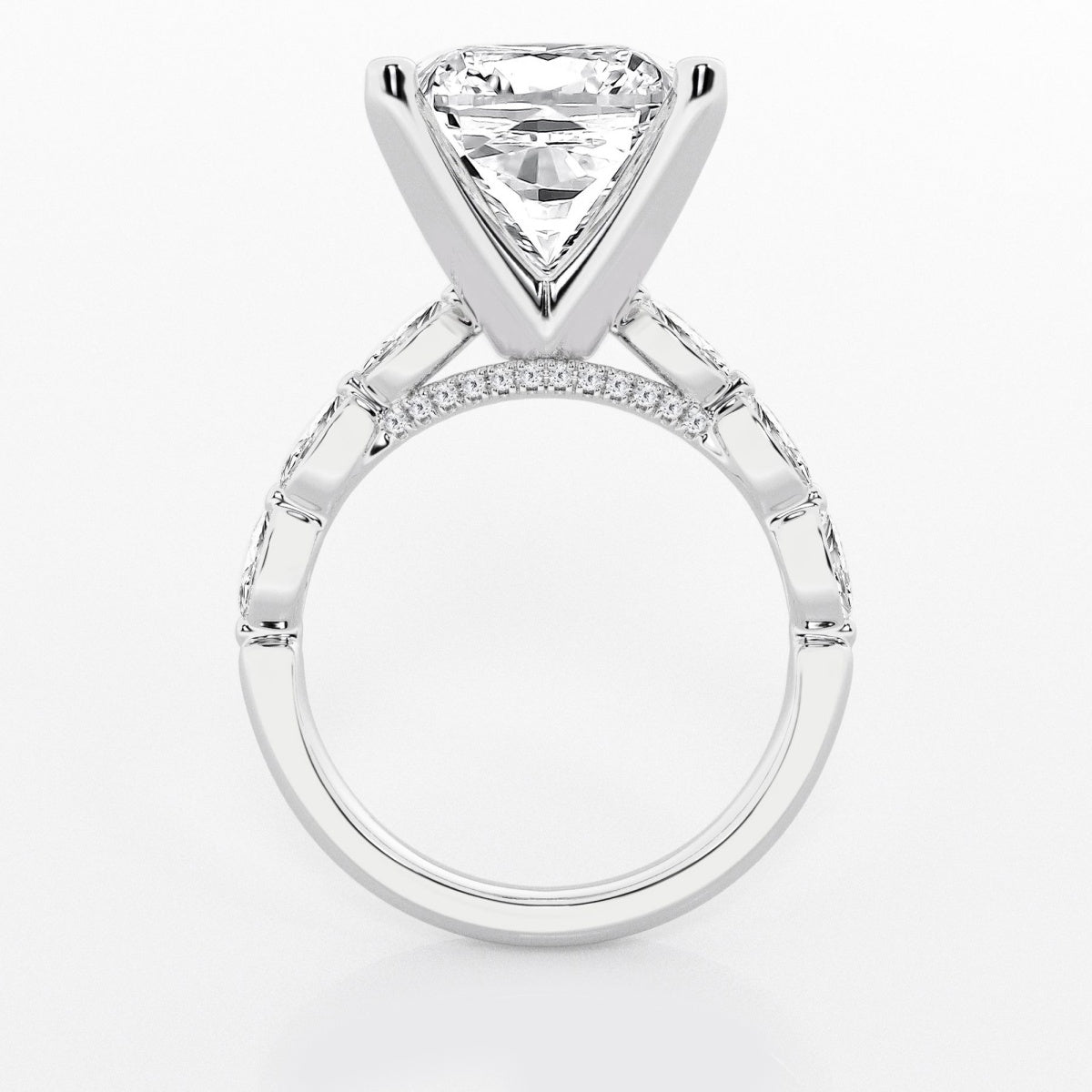 Mila - Floating Side Stones Engagement Ring