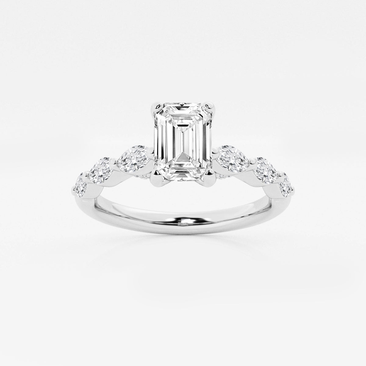 Mila - Floating Side Stones Engagement Ring