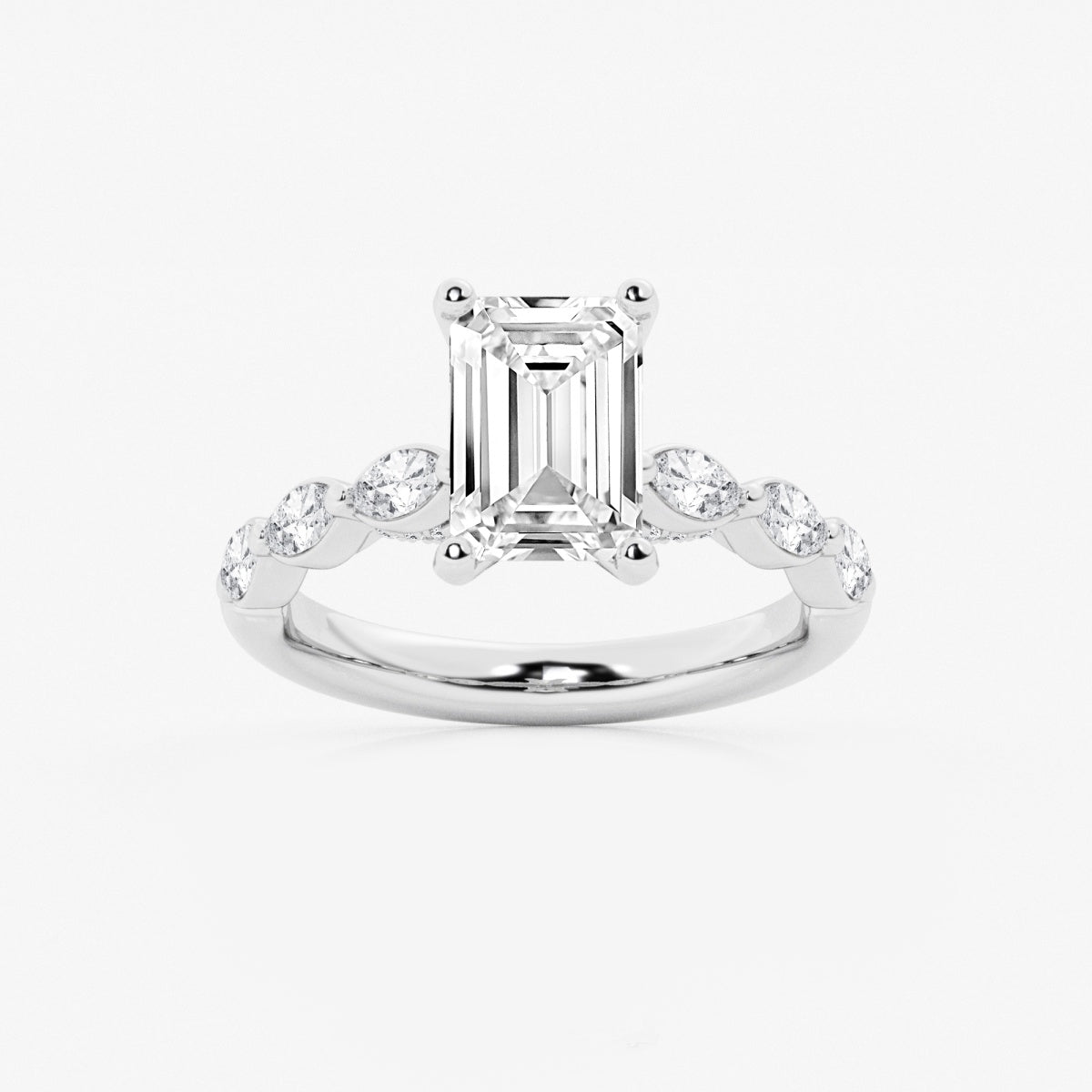 Mila - Floating Side Stones Engagement Ring