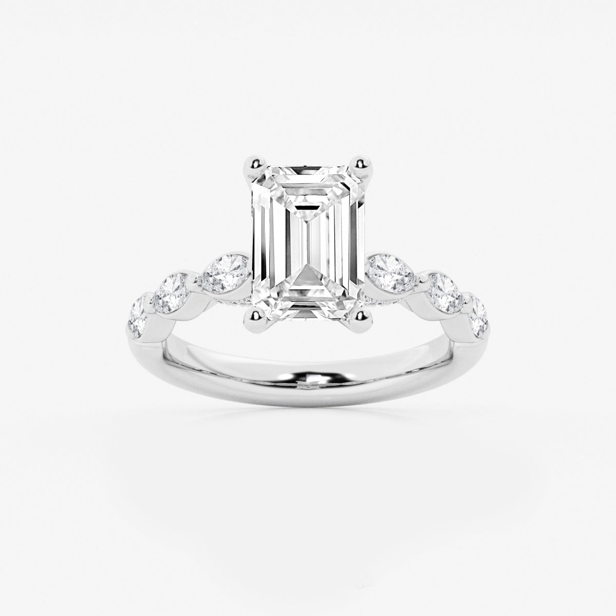 Mila - Floating Side Stones Engagement Ring