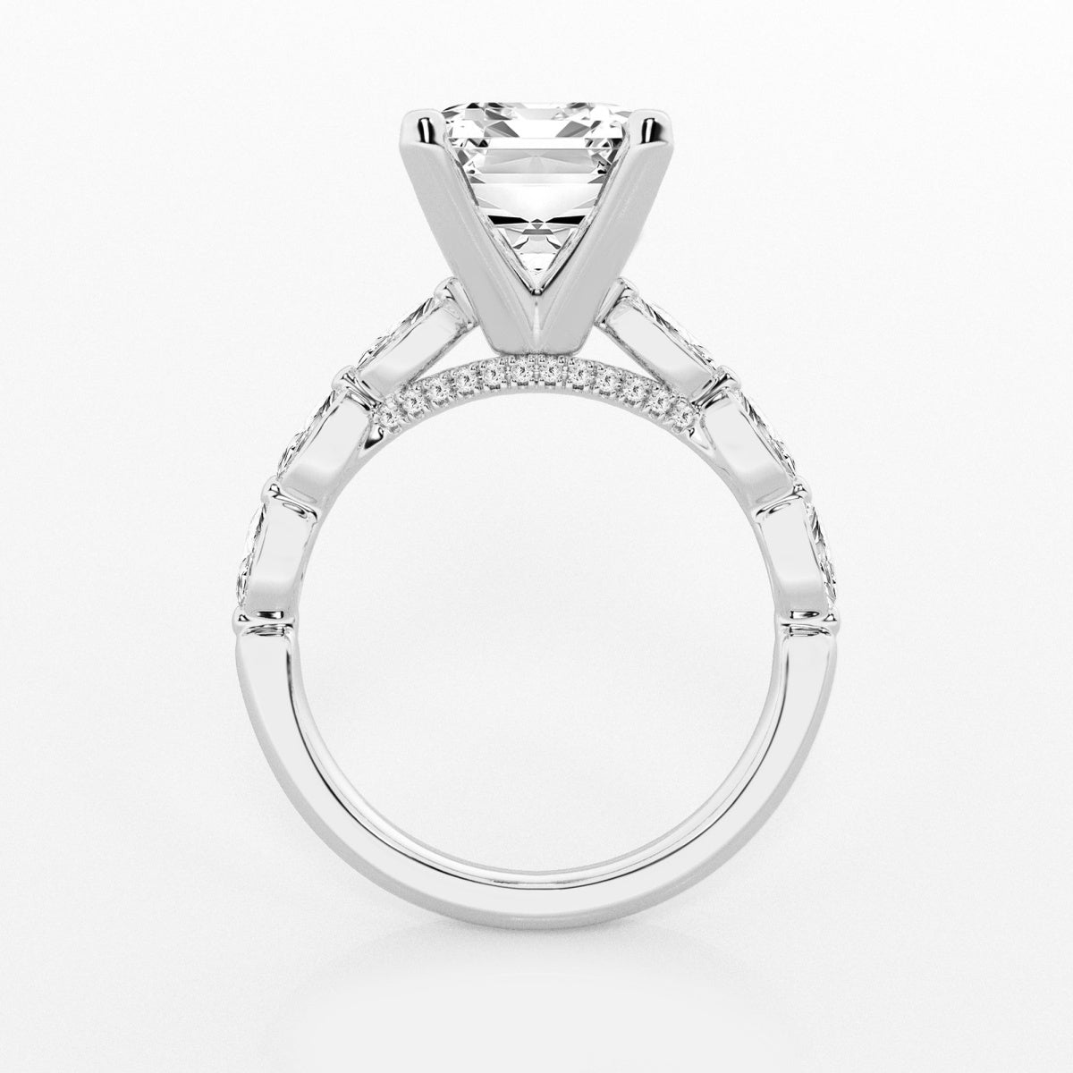 Mila - Floating Side Stones Engagement Ring