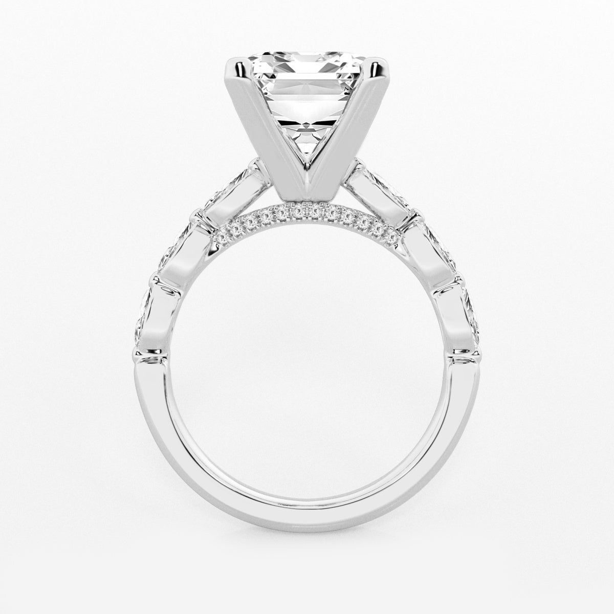 Mila - Floating Side Stones Engagement Ring