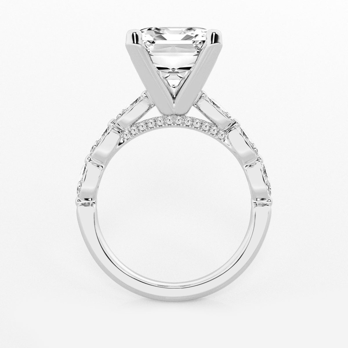 Mila - Floating Side Stones Engagement Ring