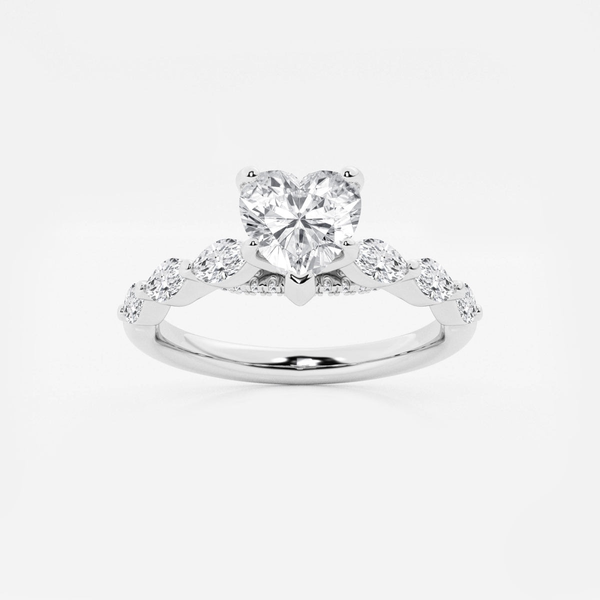 Mila - Floating Side Stones Engagement Ring